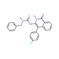 CN(Cc1ccccc1)C(=O)Nc1c(-c2ccc(F)cc2)c2ccccc2c(=O)n1C ZINC000013742618