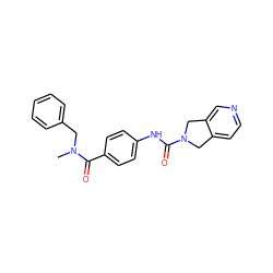 CN(Cc1ccccc1)C(=O)c1ccc(NC(=O)N2Cc3ccncc3C2)cc1 ZINC000167268343