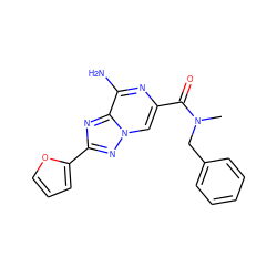 CN(Cc1ccccc1)C(=O)c1cn2nc(-c3ccco3)nc2c(N)n1 ZINC000028525751