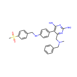 CN(Cc1ccccc1)Cc1nc(N)nc(N)c1-c1ccc(NCc2ccc(S(C)(=O)=O)cc2)cc1 ZINC000028572684