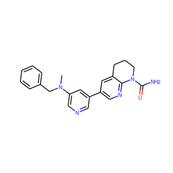 CN(Cc1ccccc1)c1cncc(-c2cnc3c(c2)CCCN3C(N)=O)c1 ZINC001772597107