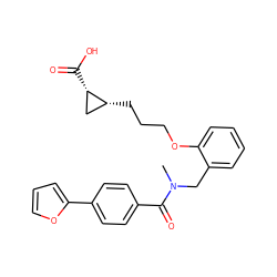 CN(Cc1ccccc1OCCC[C@@H]1C[C@@H]1C(=O)O)C(=O)c1ccc(-c2ccco2)cc1 ZINC001772626677