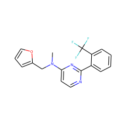 CN(Cc1ccco1)c1ccnc(-c2ccccc2C(F)(F)F)n1 ZINC000004265965