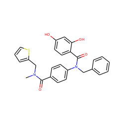 CN(Cc1cccs1)C(=O)c1ccc(N(Cc2ccccc2)C(=O)c2ccc(O)cc2O)cc1 ZINC000653679816