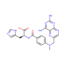 CN(Cc1cnc2nc(N)nc(N)c2n1)c1ccc(C(=O)N[C@@H](Cc2cnc[nH]2)C(=O)O)cc1 ZINC000013604555
