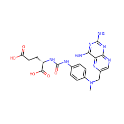 CN(Cc1cnc2nc(N)nc(N)c2n1)c1ccc(NC(=O)N[C@@H](CCC(=O)O)C(=O)O)cc1 ZINC000169320018