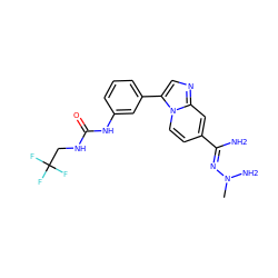 CN(N)/N=C(\N)c1ccn2c(-c3cccc(NC(=O)NCC(F)(F)F)c3)cnc2c1 ZINC000145033235