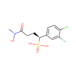 CN(O)C(=O)CC[C@@H](c1ccc(Cl)c(Cl)c1)P(=O)(O)O ZINC000072118578