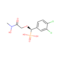 CN(O)C(=O)CO[C@@H](c1ccc(Cl)c(Cl)c1)P(=O)(O)O ZINC000095553956