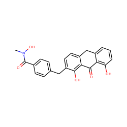 CN(O)C(=O)c1ccc(Cc2ccc3c(c2O)C(=O)c2c(O)cccc2C3)cc1 ZINC000000840204