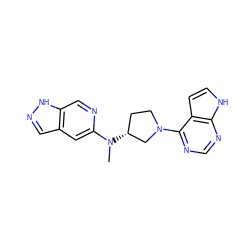 CN(c1cc2cn[nH]c2cn1)[C@@H]1CCN(c2ncnc3[nH]ccc23)C1 ZINC000146984392