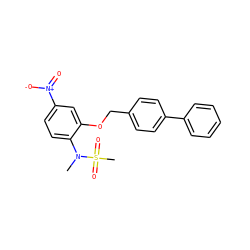 CN(c1ccc([N+](=O)[O-])cc1OCc1ccc(-c2ccccc2)cc1)S(C)(=O)=O ZINC000035324678