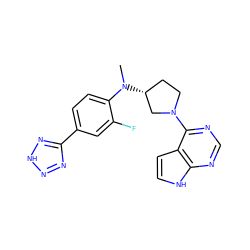 CN(c1ccc(-c2nn[nH]n2)cc1F)[C@@H]1CCN(c2ncnc3[nH]ccc23)C1 ZINC000149046500