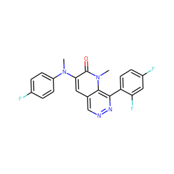 CN(c1ccc(F)cc1)c1cc2cnnc(-c3ccc(F)cc3F)c2n(C)c1=O ZINC000064436280