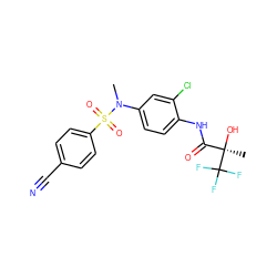 CN(c1ccc(NC(=O)[C@@](C)(O)C(F)(F)F)c(Cl)c1)S(=O)(=O)c1ccc(C#N)cc1 ZINC000040956657