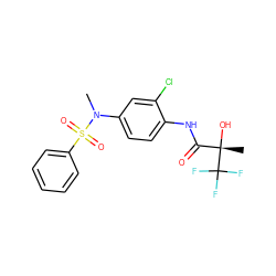 CN(c1ccc(NC(=O)[C@](C)(O)C(F)(F)F)c(Cl)c1)S(=O)(=O)c1ccccc1 ZINC000040952259