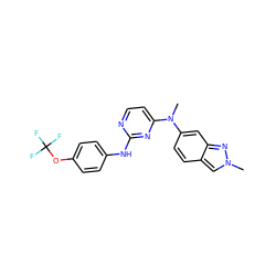 CN(c1ccc2cn(C)nc2c1)c1ccnc(Nc2ccc(OC(F)(F)F)cc2)n1 ZINC000103261688