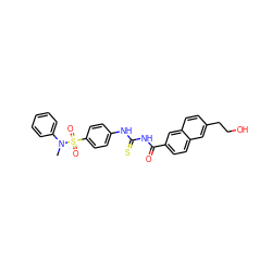 CN(c1ccccc1)S(=O)(=O)c1ccc(NC(=S)NC(=O)c2ccc3cc(CCO)ccc3c2)cc1 ZINC001772575002