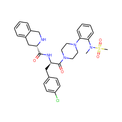 CN(c1ccccc1N1CCN(C(=O)[C@@H](Cc2ccc(Cl)cc2)NC(=O)[C@@H]2Cc3ccccc3CN2)CC1)S(C)(=O)=O ZINC000028344418