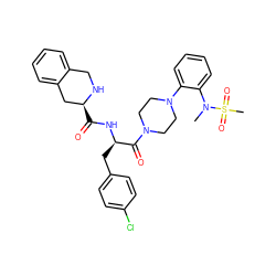 CN(c1ccccc1N1CCN(C(=O)[C@@H](Cc2ccc(Cl)cc2)NC(=O)[C@H]2Cc3ccccc3CN2)CC1)S(C)(=O)=O ZINC000027207765