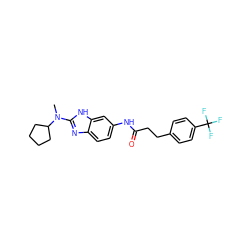 CN(c1nc2ccc(NC(=O)CCc3ccc(C(F)(F)F)cc3)cc2[nH]1)C1CCCC1 ZINC000040937281