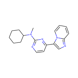 CN(c1nccc(-c2cnc3ccccn23)n1)C1CCCCC1 ZINC000039079624