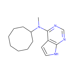 CN(c1ncnc2[nH]ccc12)C1CCCCCCC1 ZINC000066258338