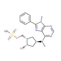 CN(c1ncnc2c1nc(-c1ccccc1)n2C)[C@H]1C[C@H](O)[C@H](COS(N)(=O)=O)C1 ZINC000114583043