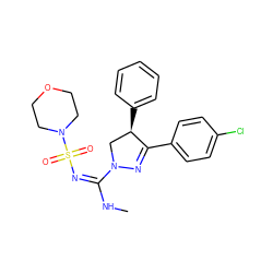 CN/C(=N/S(=O)(=O)N1CCOCC1)N1C[C@@H](c2ccccc2)C(c2ccc(Cl)cc2)=N1 ZINC000028526475