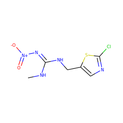 CN/C(=N\[N+](=O)[O-])NCc1cnc(Cl)s1 ZINC000013827936