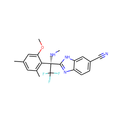 CN[C@@](c1nc2ccc(C#N)cc2[nH]1)(c1c(C)cc(C)cc1OC)C(F)(F)F ZINC000230474969