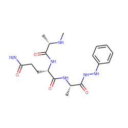 CN[C@@H](C)C(=O)N[C@@H](CCC(N)=O)C(=O)N[C@@H](C)C(=O)NNc1ccccc1 ZINC000064705099