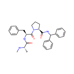 CN[C@@H](C)C(=O)N[C@@H](Cc1ccccc1)C(=O)N1CCC[C@H]1C(=O)NC(c1ccccc1)c1ccccc1 ZINC000072142622