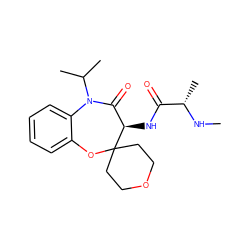 CN[C@@H](C)C(=O)N[C@@H]1C(=O)N(C(C)C)c2ccccc2OC12CCOCC2 ZINC000220139087