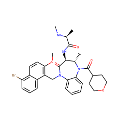 CN[C@@H](C)C(=O)N[C@@H]1C(=O)N(Cc2c(OC)ccc3c(Br)cccc23)c2ccccc2N(C(=O)C2CCOCC2)[C@H]1C ZINC000222352904