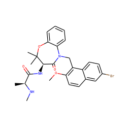 CN[C@@H](C)C(=O)N[C@@H]1C(=O)N(Cc2c(OC)ccc3cc(Br)ccc23)c2ccccc2OC1(C)C ZINC000144245927