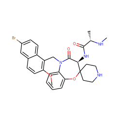 CN[C@@H](C)C(=O)N[C@@H]1C(=O)N(Cc2c(OC)ccc3cc(Br)ccc23)c2ccccc2OC12CCNCC2 ZINC001772645275