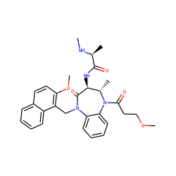 CN[C@@H](C)C(=O)N[C@@H]1C(=O)N(Cc2c(OC)ccc3ccccc23)c2ccccc2N(C(=O)CCOC)[C@H]1C ZINC000210481243