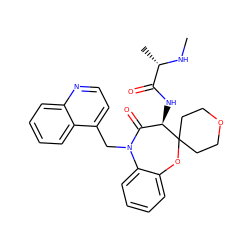 CN[C@@H](C)C(=O)N[C@@H]1C(=O)N(Cc2ccnc3ccccc23)c2ccccc2OC12CCOCC2 ZINC000143943459