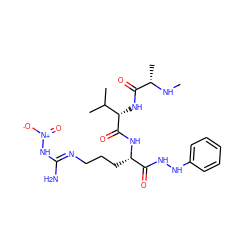 CN[C@@H](C)C(=O)N[C@H](C(=O)N[C@@H](CCC/N=C(\N)N[N+](=O)[O-])C(=O)NNc1ccccc1)C(C)C ZINC000070725616