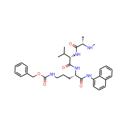 CN[C@@H](C)C(=O)N[C@H](C(=O)N[C@@H](CCCNC(=O)OCc1ccccc1)C(=O)Nc1cccc2ccccc12)C(C)C ZINC000064503856