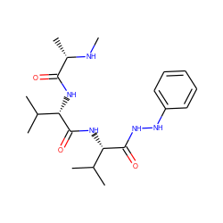 CN[C@@H](C)C(=O)N[C@H](C(=O)N[C@H](C(=O)NNc1ccccc1)C(C)C)C(C)C ZINC000064726060