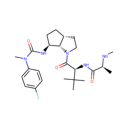 CN[C@@H](C)C(=O)N[C@H](C(=O)N1CC[C@H]2CC[C@H](NC(=O)N(C)c3ccc(F)cc3)[C@H]21)C(C)(C)C ZINC000040392896