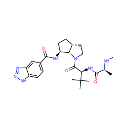 CN[C@@H](C)C(=O)N[C@H](C(=O)N1CC[C@H]2CC[C@H](NC(=O)c3ccc4[nH]nnc4c3)[C@H]21)C(C)(C)C ZINC000040393056