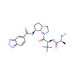 CN[C@@H](C)C(=O)N[C@H](C(=O)N1CC[C@H]2CC[C@H](NC(=O)c3ccc4nonc4c3)[C@H]21)C(C)(C)C ZINC000040863422