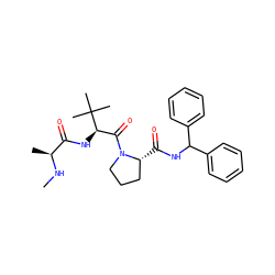 CN[C@@H](C)C(=O)N[C@H](C(=O)N1CCC[C@H]1C(=O)NC(c1ccccc1)c1ccccc1)C(C)(C)C ZINC000064675852