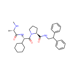 CN[C@@H](C)C(=O)N[C@H](C(=O)N1CCC[C@H]1C(=O)NCC(c1ccccc1)c1ccccc1)C1CCCCC1 ZINC000084725517