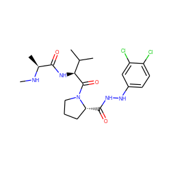 CN[C@@H](C)C(=O)N[C@H](C(=O)N1CCC[C@H]1C(=O)NNc1ccc(Cl)c(Cl)c1)C(C)C ZINC000064728469