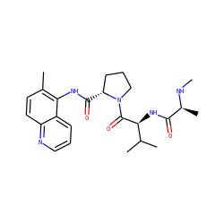 CN[C@@H](C)C(=O)N[C@H](C(=O)N1CCC[C@H]1C(=O)Nc1c(C)ccc2ncccc12)C(C)C ZINC000064490882