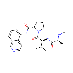 CN[C@@H](C)C(=O)N[C@H](C(=O)N1CCC[C@H]1C(=O)Nc1cccc2cnccc12)C(C)C ZINC000064638000